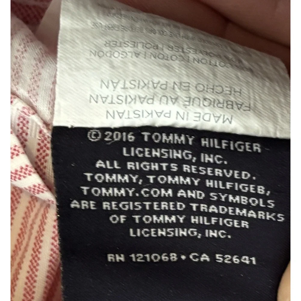4 Pc Sheet Set Tommy Hilfiger Logo Stripe Tarten Cotton 60/40 Flat Fitted Cases